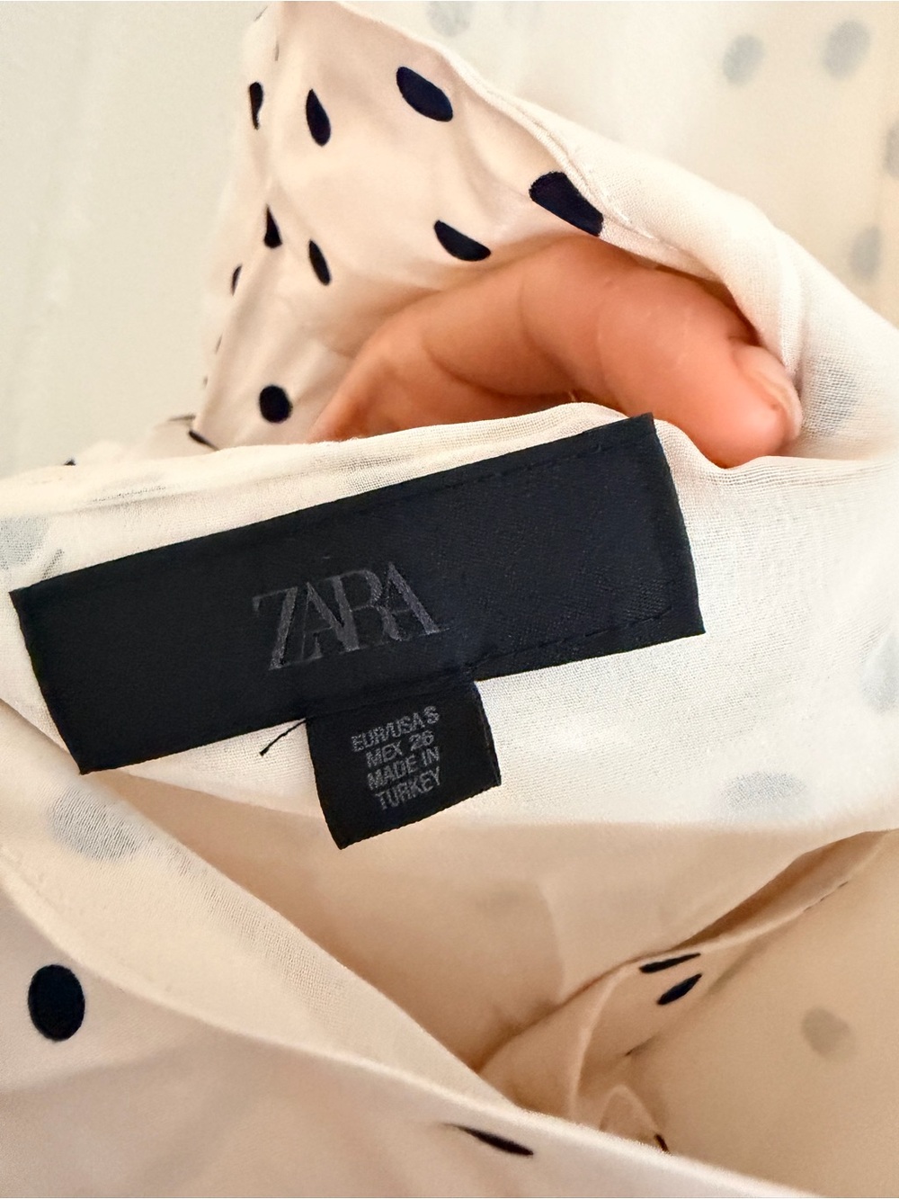 Zara Cream Halter Dress with Black Polka Dots - Picture 2 of 3